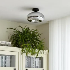 Lindby taklampe Zehra, Ø 28 cm, røykgrå, glass| Design- Og Hotellbelysning|Taklamper