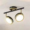 Lindby takspotlight Alsani, 2-lys, stål, svart, gull Sale