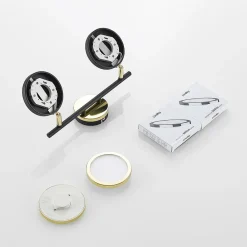 Lindby takspotlight Alsani, 2-lys, stål, svart, gull Sale