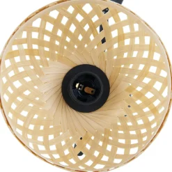 Lindby takspotlight Youstin, 30 cm lang, bambus, 2-lys, E14 Hot