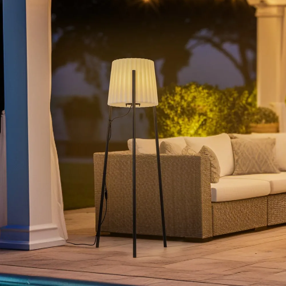 Lucande Lindby terrasselampe Jaimy, 148 cm, stativ, aluminium| Terrassebelysning