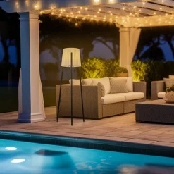 Lucande Lindby terrasselampe Jaimy, 148 cm, stativ, aluminium| Terrassebelysning