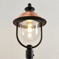 Lindby utelampe Clint, 177 cm, metall, saltvannsresistent, E27| Lyktestolper