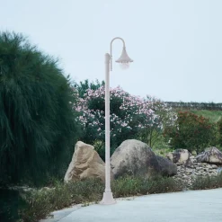 Lindby utelampe Daphne, 220 cm, hvit, metall, E27 Sale