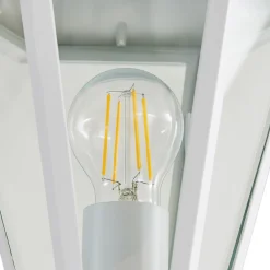 Lindby utelampe Edana, 211 cm, hvit, metall, E27, IP44 Best