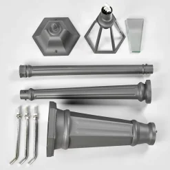 Lindby utelampe Edana, 211 cm, antrasitt, E27, IP44| Lyktestolper