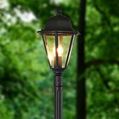 Lindby utelampe Edana, 211 cm, antrasitt, E27, IP44| Lyktestolper