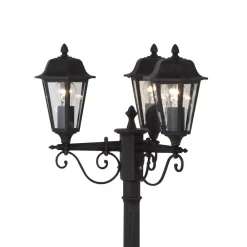 Lindby utelampe Lamina, 172 cm, 3 lyskilder, svart-rust, E27| Lyktestolper