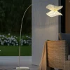 Lindby utendørs gulvlampe Valdorin, beige, 199 cm, IP44| Terrassebelysning