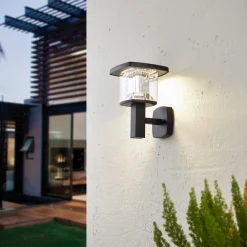 Lindby utendørs LED-vegglampe Askan, 24 cm, stål, IP44 Outlet