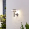 Lindby utendørs LED-vegglampe Lillie, høyde 19 cm, stål Hot