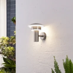Lindby utendørs LED-vegglampe Lillie, høyde 19 cm, stål Hot