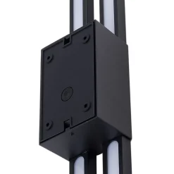 Lindby utendørs LED-vegglampe Sakari, svart, aluminium, 59 cm høy| Kommersiell Utebelysning|Led-Utendørs