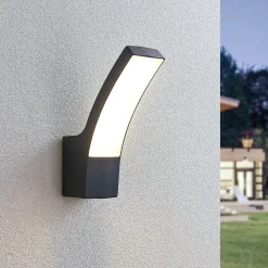 Lindby utendørs LED-vegglampe Ilvita, antrasitt, metall, IP54 Hot