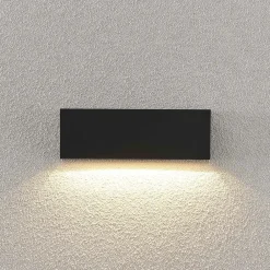 Lindby utendørs LED-vegglampe Jarte, 24 cm, ned, grå, IP65| Kommersiell Utebelysning|Led-Utendørs