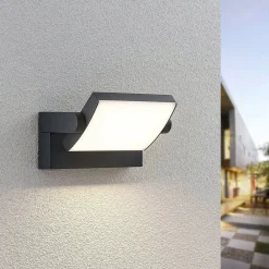 Lindby utendørs LED-vegglampe Sherin, sett med 2, svingbar| Kommersiell Utebelysning