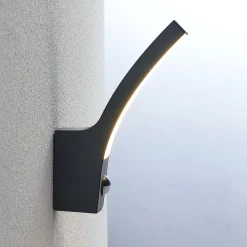 Lindby utendørs LED-vegglampe Ilvita, sensor, antrasitt, IP54| Vegglamper Med Sensor|Utebelysning Med Sensor