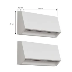 Lindby utendørs LED-vegglampe Appeso, lengde 22 cm, sett med 2 stk New