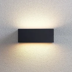 Lindby utendørs LED-vegglampe Nienke, 23 cm, saltvannsresistent, IP65| Kommersiell Utebelysning|Terrassebelysning