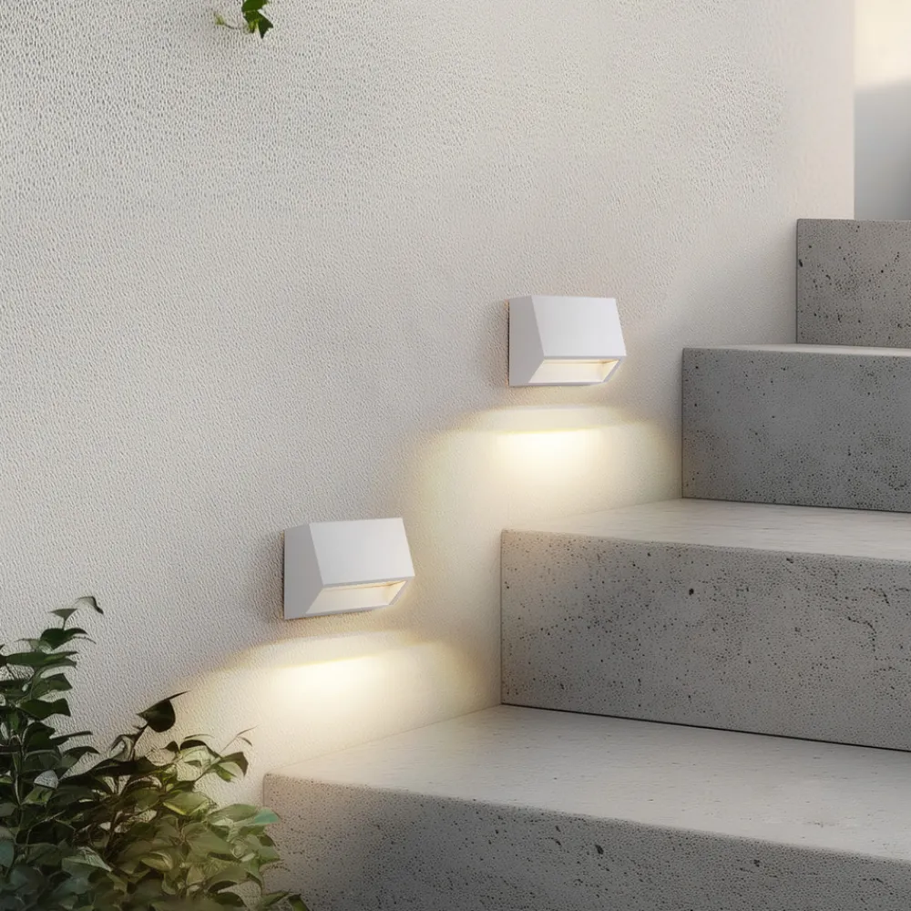 Lindby utendørs LED-vegglampe Appeso, bredde 10 cm, sett med 2 stk Best