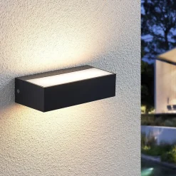 Lindby utendørs LED-vegglampe Nienke, 17 cm, saltvannsresistent, IP65 Online