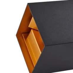 Lindby utendørs LED-vegglampe Nivar, kantet, svart/gull, IP54| Kommersiell Utebelysning|Led-Utendørs