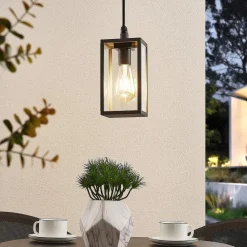 Lindby utendørs pendellampe Filimon, antrasitt, 22 cm, IP44, E27| Pendellamper Utendørs|Terrassebelysning