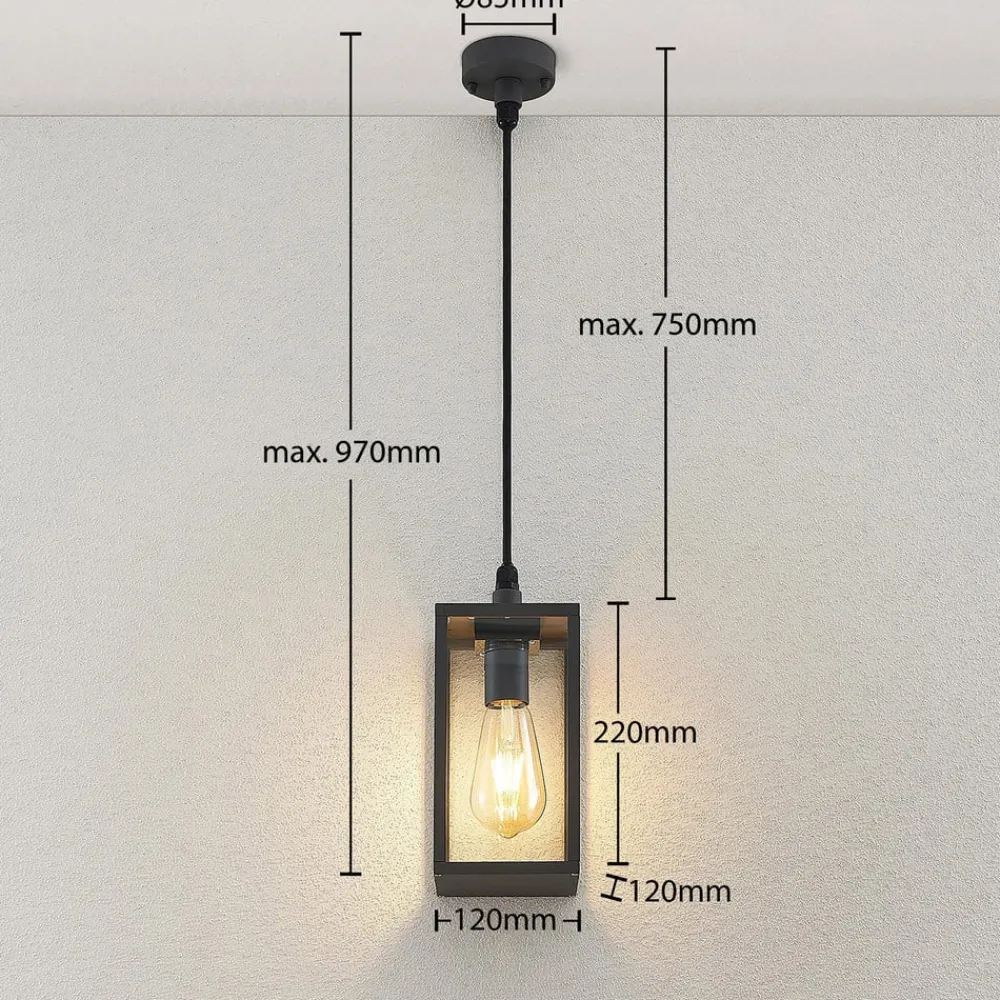 Lindby utendørs pendellampe Filimon, antrasitt, 22 cm, IP44, E27| Pendellamper Utendørs|Terrassebelysning