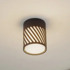 Lindby utendørs taklampe Lurinda, 10,5 cm, svart, aluminium,| Terrassebelysning|Taklamper Utendørs