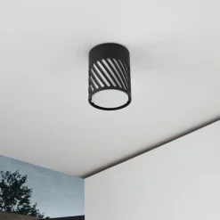 Lindby utendørs taklampe Lurinda, 10,5 cm, svart, aluminium,| Terrassebelysning|Taklamper Utendørs