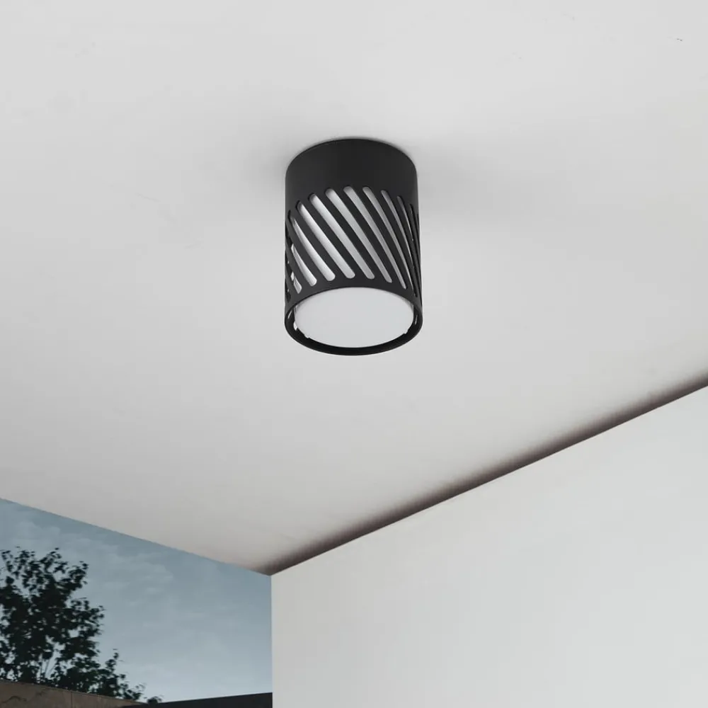 Lindby utendørs taklampe Lurinda, 10,5 cm, svart, aluminium,| Terrassebelysning|Taklamper Utendørs