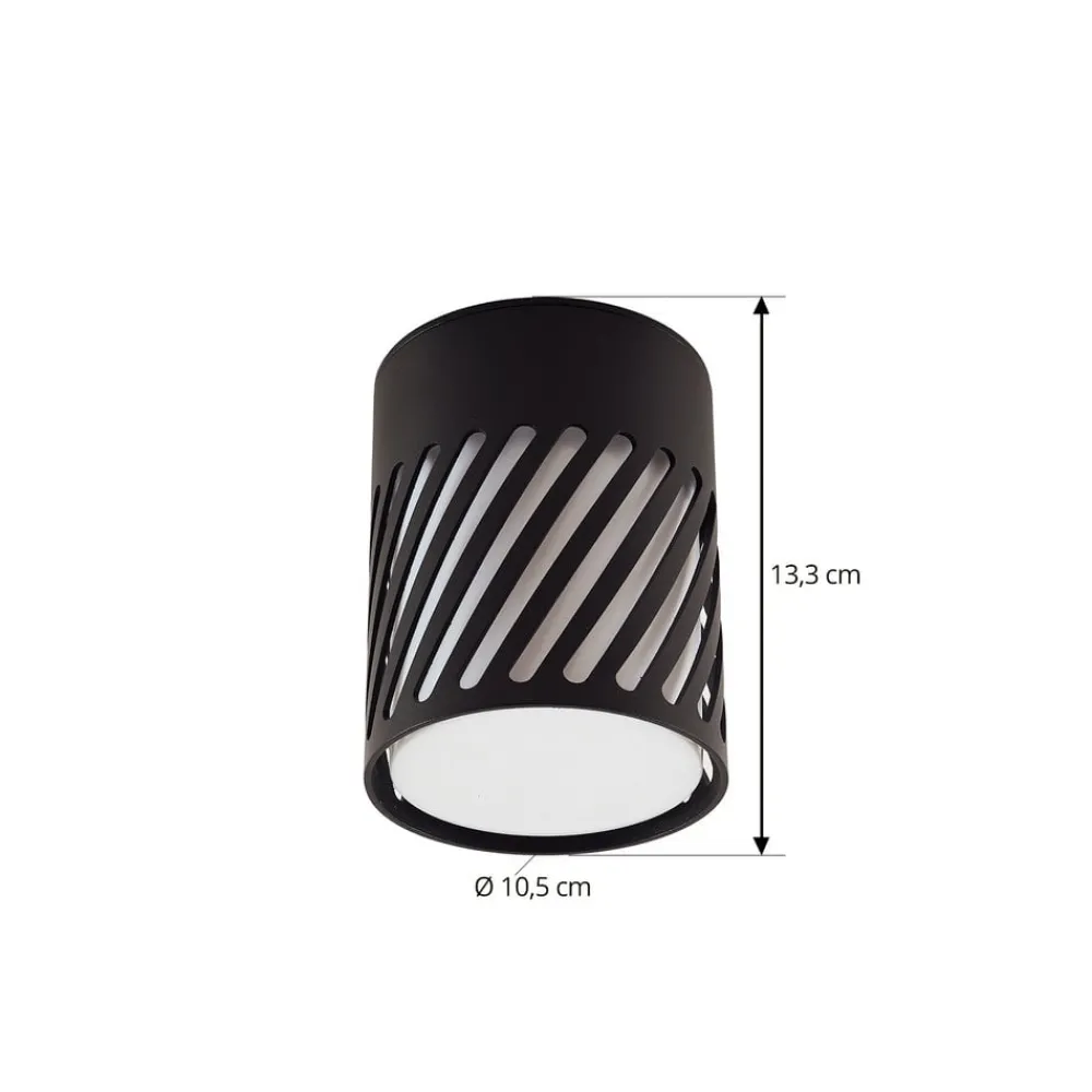 Lindby utendørs taklampe Lurinda, 10,5 cm, svart, aluminium,| Terrassebelysning|Taklamper Utendørs