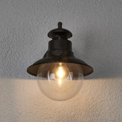 Lindby utendørs vegglampe Eddie, rustfarget, metall, IP44, E27 Sale