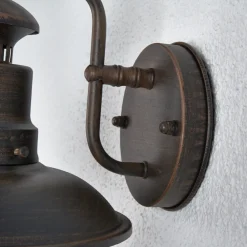 Lindby utendørs vegglampe Eddie, rustfarget, metall, IP44, E27 Sale