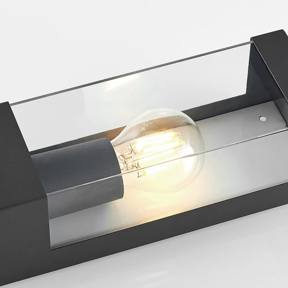 Lindby utendørs vegglampe Tilian, høyde 25 cm, antrasitt, stål Discount