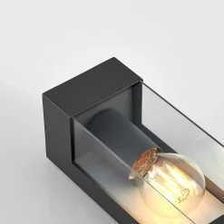 Lindby utendørs vegglampe Tilian, høyde 25 cm, antrasitt, stål Discount