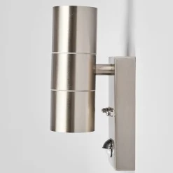 Lindby utendørs vegglampe Eyrin, høyde 22 cm, stål, sensor| Vegglamper Med Sensor|Utebelysning Med Sensor