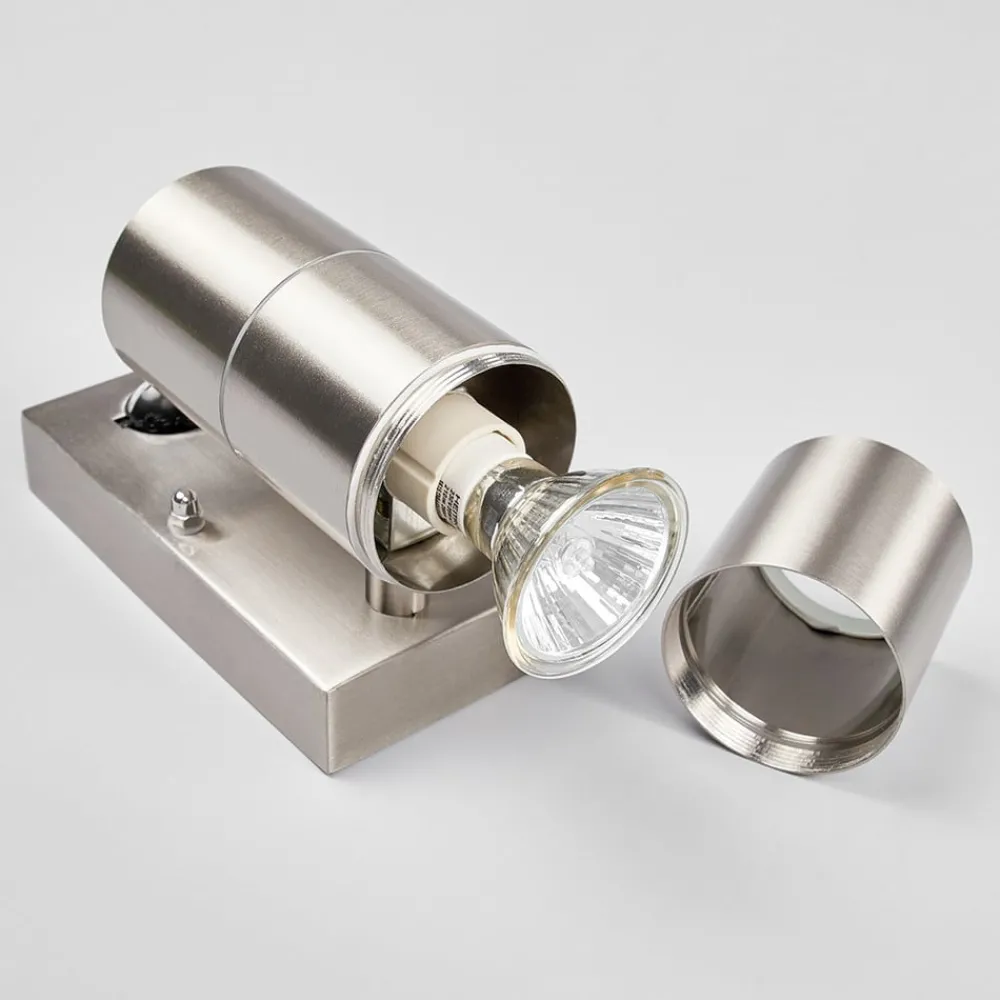 Lindby utendørs vegglampe Eyrin, høyde 22 cm, stål, sensor| Vegglamper Med Sensor|Utebelysning Med Sensor