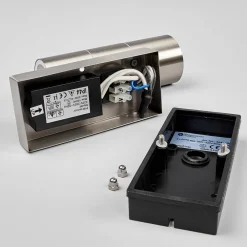 Lindby utendørs vegglampe Eyrin, høyde 22 cm, stål, sensor| Vegglamper Med Sensor|Utebelysning Med Sensor