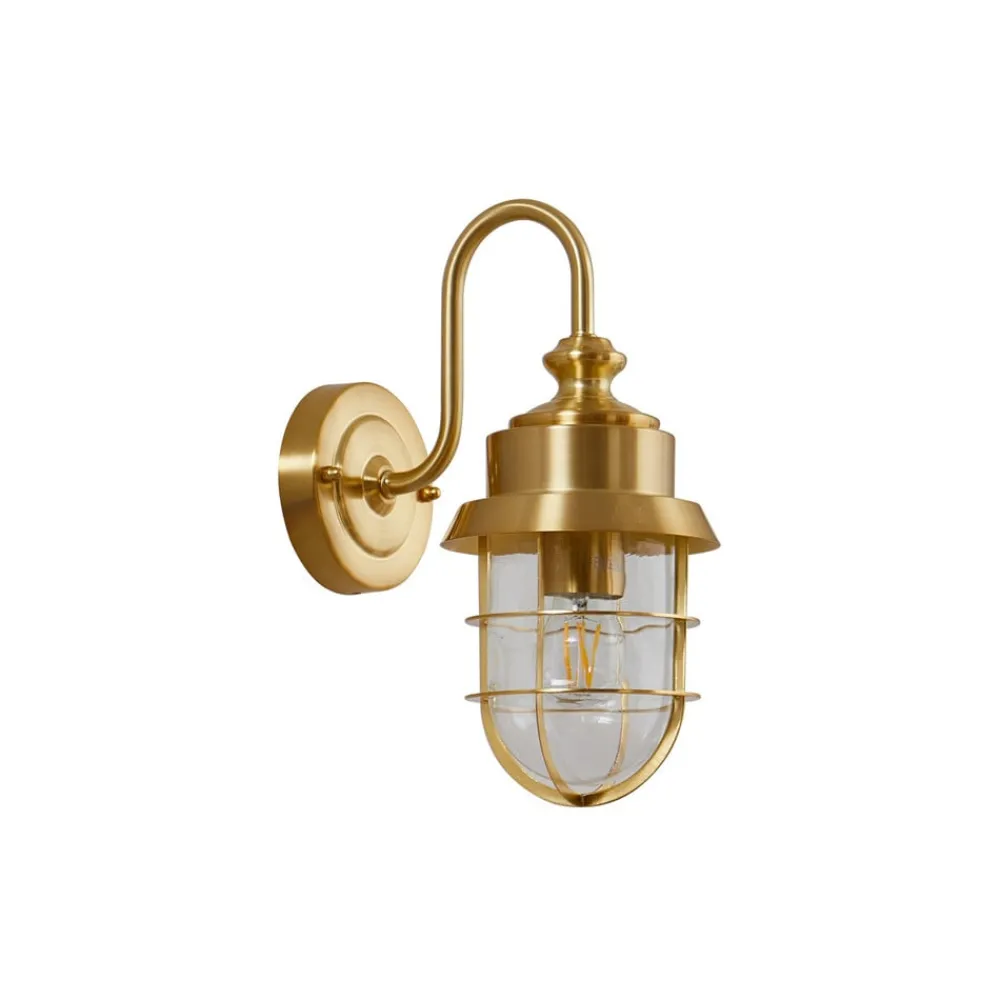 Lindby utendørs vegglampe Adalie, messingfarget, stål| Terrassebelysning