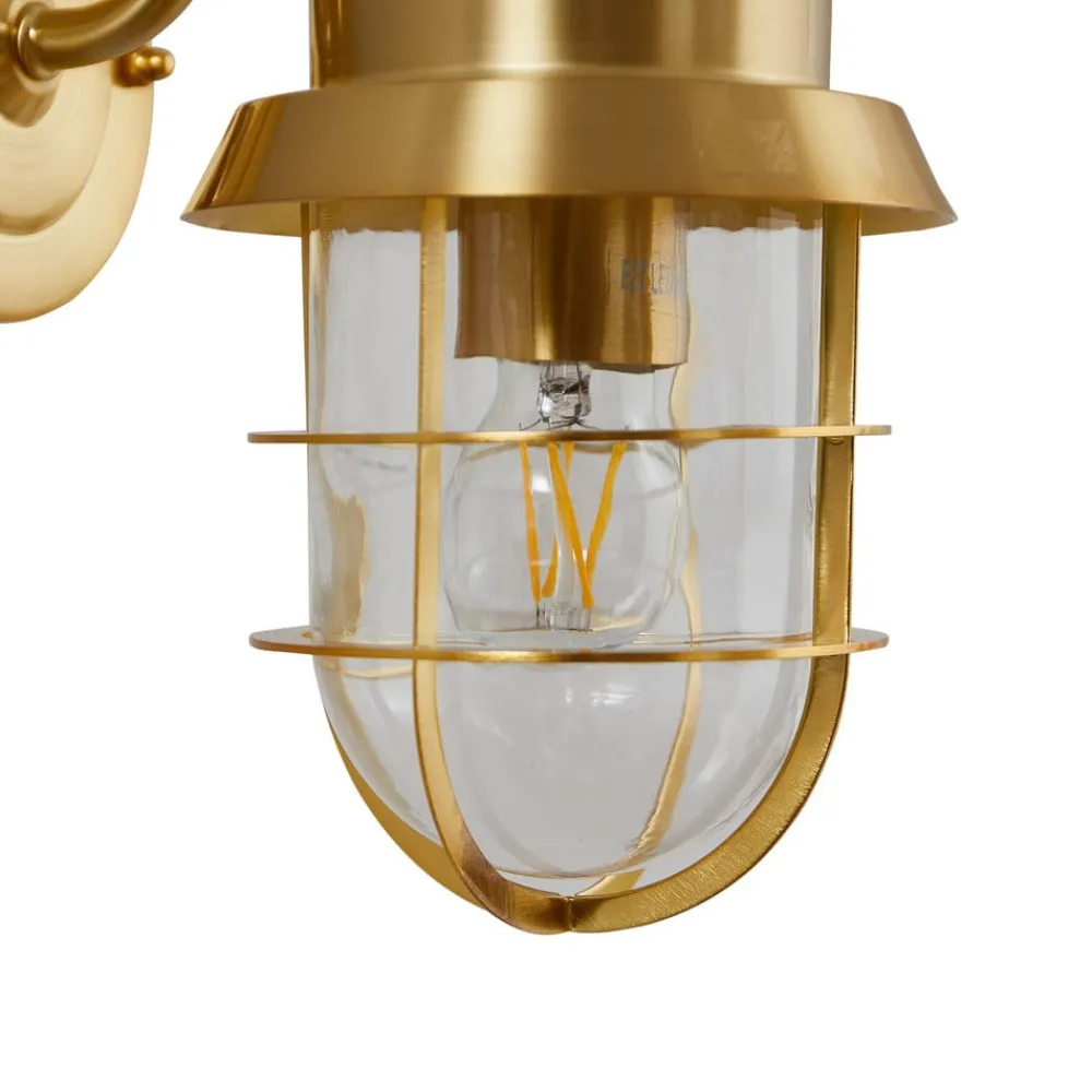 Lindby utendørs vegglampe Adalie, messingfarget, stål| Terrassebelysning