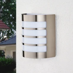 Lindby utendørs vegglampe Noyan, 20 cm, stål, IP44, E27 Best