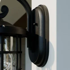 Lindby utendørs vegglampe Ankea, svart, høyde 28 cm, IP23, E27| Vegglamper Utendørs