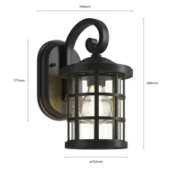 Lindby utendørs vegglampe Ankea, svart, høyde 28 cm, IP23, E27| Vegglamper Utendørs