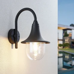 Lindby utendørs vegglampe Nalevi, 41 cm, saltvannsresistent, E27, IP44