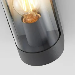 Lindby utendørs vegglampe Junias, 24 cm, antrasitt, stål Online