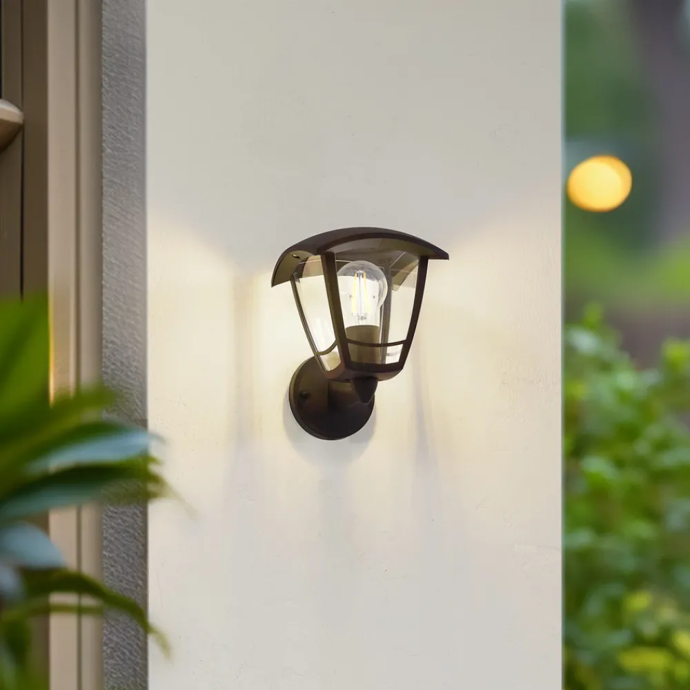 Lindby utendørs vegglampe Isidoro, svart, lykt, plast Outlet