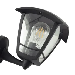 Lindby utendørs vegglampe Isidoro, svart, lykt, plast Outlet