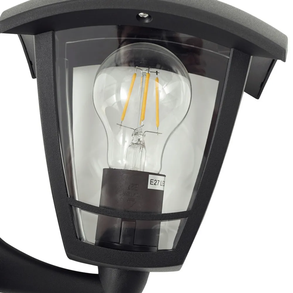 Lindby utendørs vegglampe Isidoro, svart, lykt, plast Outlet