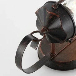 Lindby utendørs vegglampe Farly, rustbrun, aluminium, 17 cm| Terrassebelysning|Vegglamper Utendørs